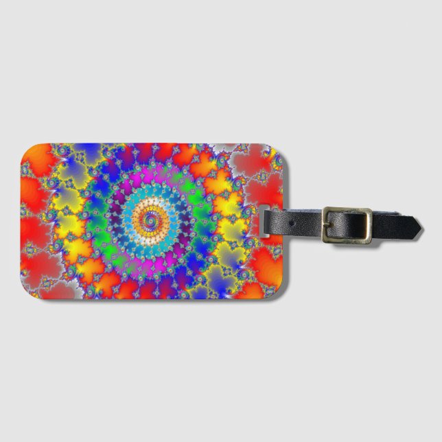 Psychedelic Fractal Luggage Tag (Front Horizontal)