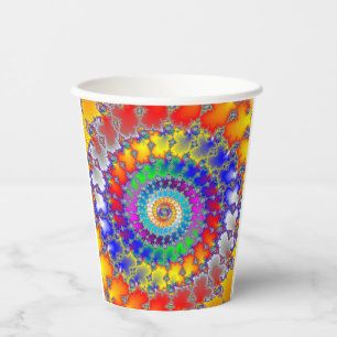 Psychedelic Fractal Paper Cups