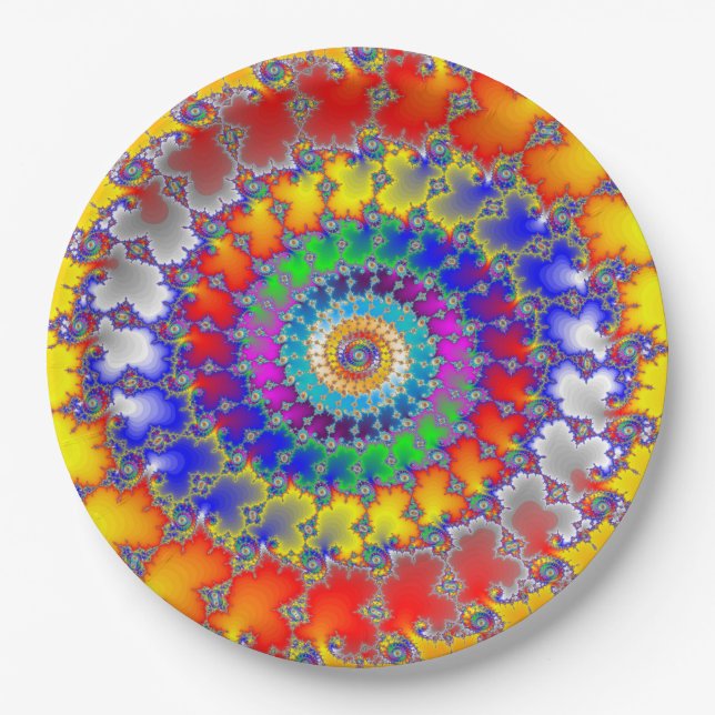 Psychedelic Fractal Paper Plate (Front)