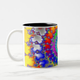 Psychedelic Fractal Spirals Two-Tone Coffee Mug