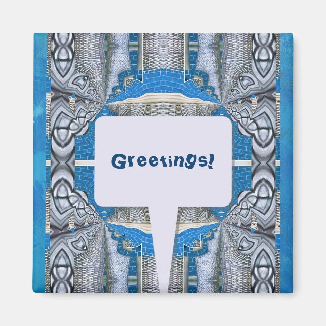 Psychedelic Fun Fractal Pattern & Text Magnet (Front)