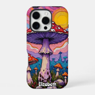 Psychedelic Fungi Garden iPhone 16 Pro Case