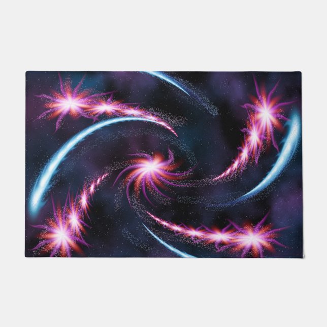 Psychedelic Galaxy Swirl Design Doormat (Front)
