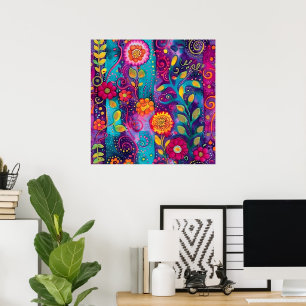 Psychedelic Garden – Whimsy in Bloom Poster