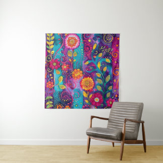 Psychedelic Garden – Whimsy in Bloom Tapestry