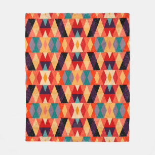 Psychedelic Geometric Background: Vintage Grunge. Fleece Blanket