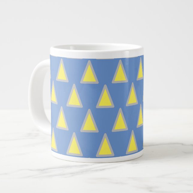 Psychedelic Geometric Rectangle Pattern Art Large Coffee Mug (Front Left)