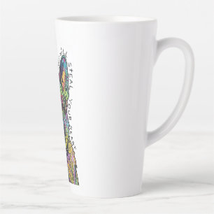 Psychedelic German Shepherd Heart Latte Mug