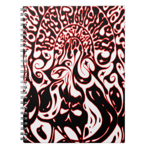 Psychedelic Ghost - Black White and Red Notebook
