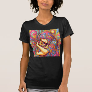 Psychedelic Girl and Cat T-Shirt