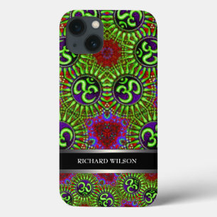 Psychedelic GOA OM Pattern Custom Name iPhone 13 Case