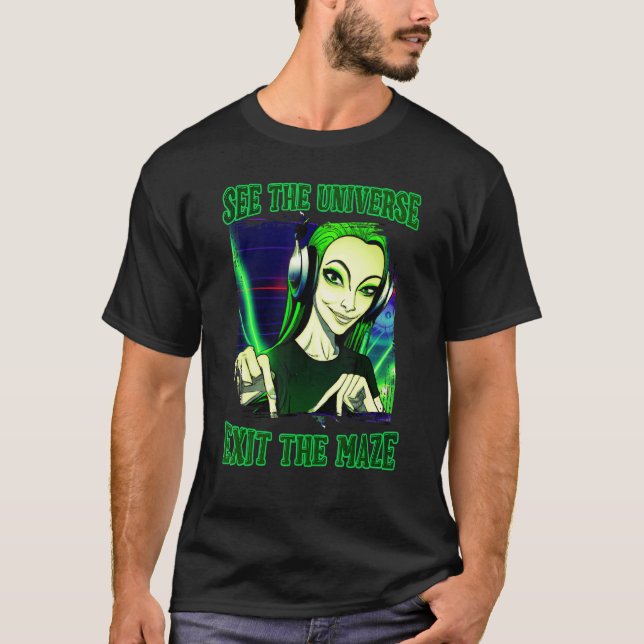 Psychedelic Goa Om Psy Trance Darkpsy Rave T-Shirt (Front)