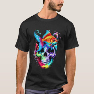 Psychedelic Goldfish Skull Bubbles Aquarium Fish A T-Shirt