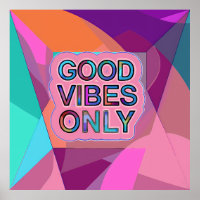 Psychedelic "Good Vibes Only" Text Graphic