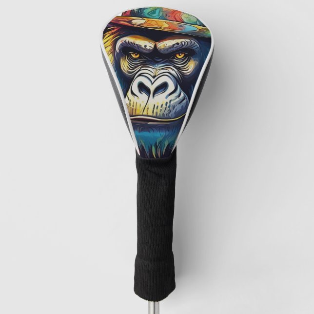 Psychedelic Gorilla Golf Head Cover (Front)