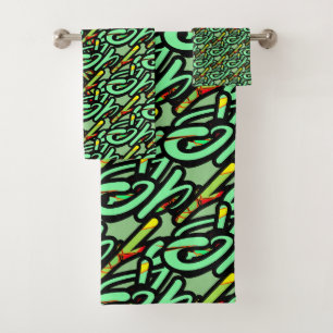 PSYCHEDELIC GRAPHIC BATH TOWEL