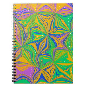 Psychedelic Green Mix Abstract Colourful Notebook