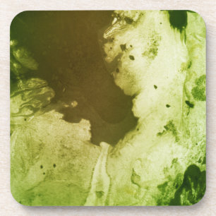 Psychedelic Green Paper Coaster