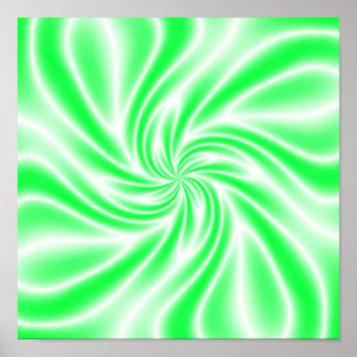Psychedelic Green Swirl Poster
