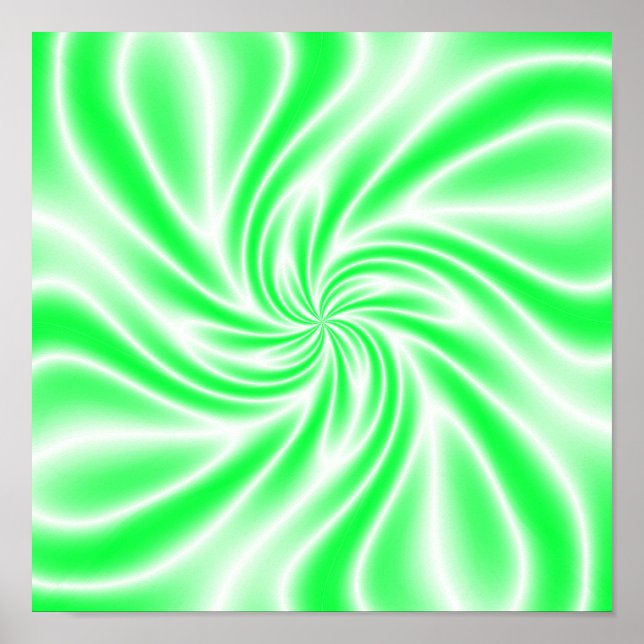 Psychedelic Green Swirl Poster (Front)