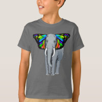 Psychedelic Grey Elephant With Butterfly Ears Cool
