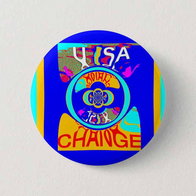 Psychedelic Groove: Pop Art Abstract Energy 6 Cm Round Badge (Front)