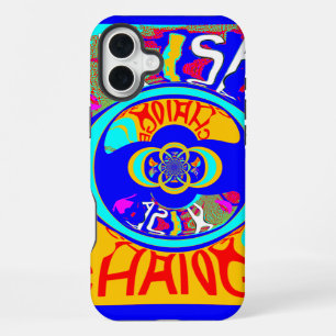 Psychedelic Groove: Pop Art Abstract Energy iPhone 16 Plus Case
