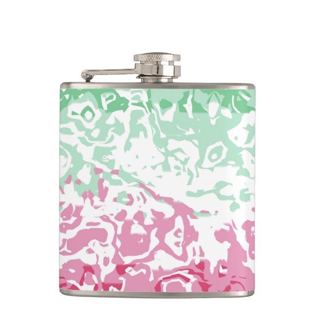 Psychedelic Groovy Abstract Abrosexual Pride Flag Hip Flask (Front)