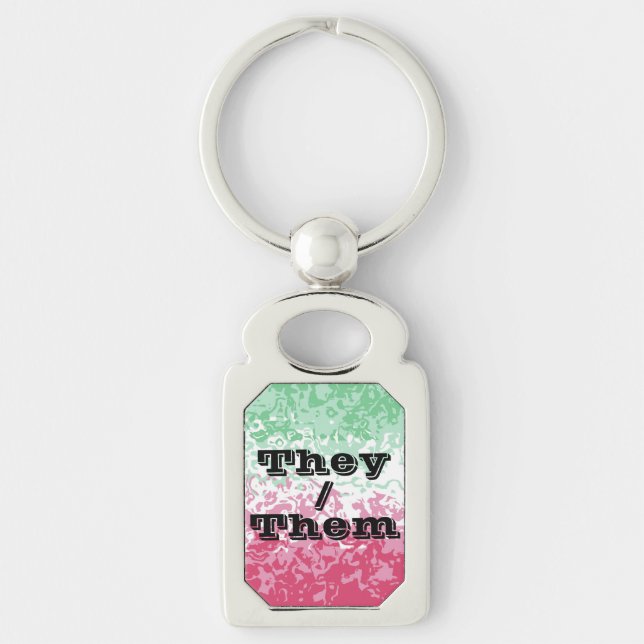 Psychedelic Groovy Abstract Abrosexual Pride Flag Key Ring (Front)