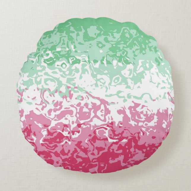Psychedelic Groovy Abstract Abrosexual Pride Flag Round Cushion (Front)