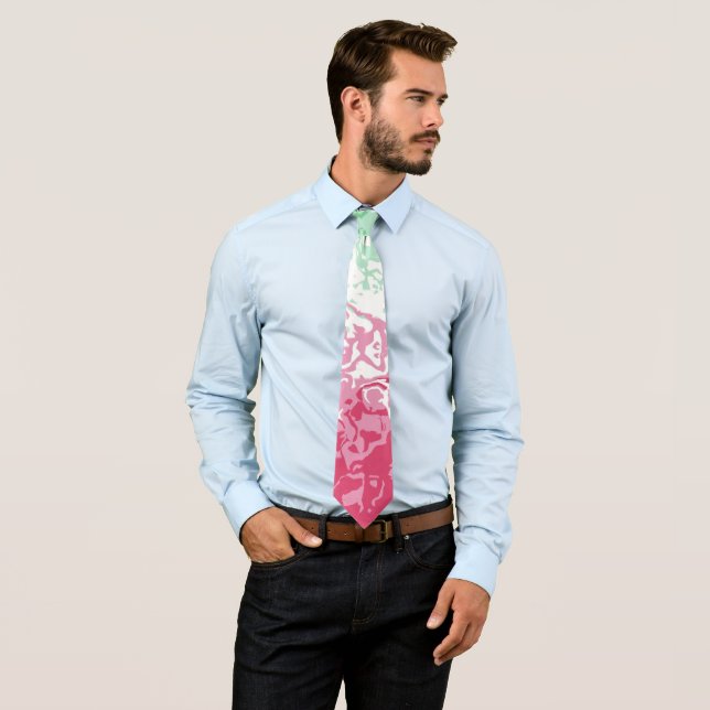 Psychedelic Groovy Abstract Abrosexual Pride Flag Tie (In Situ)