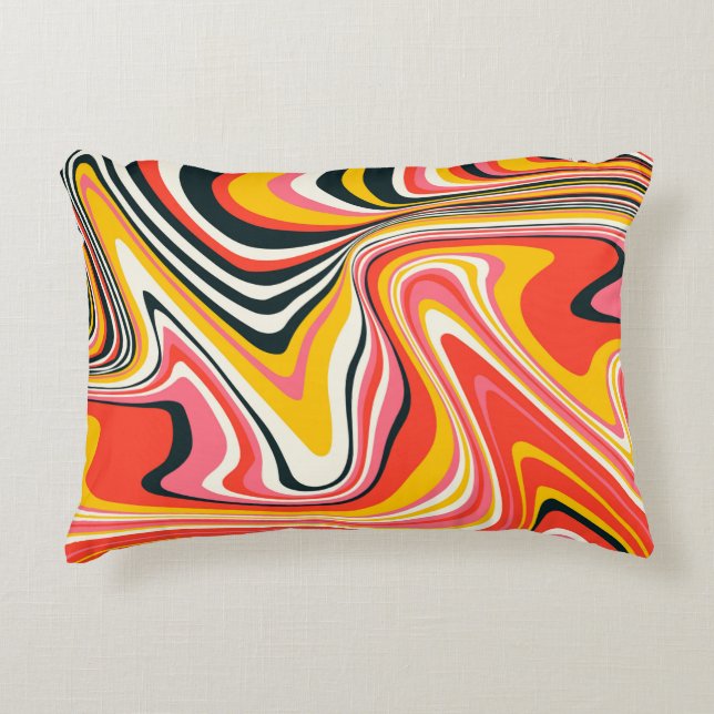Psychedelic groovy background. Colourful abstract  Decorative Cushion (Front)