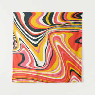Psychedelic groovy background. Colourful abstract Tapestry