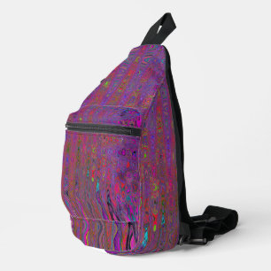 Psychedelic Groovy Magenta Retro Atomic Waves Sling Bag