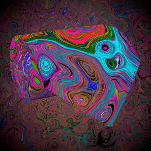 Psychedelic Groovy Magenta Retro Liquid Swirl Tie