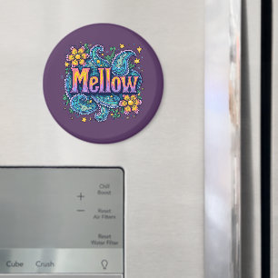 Psychedelic Groovy "Mellow" Retro Hippie Art Magnet