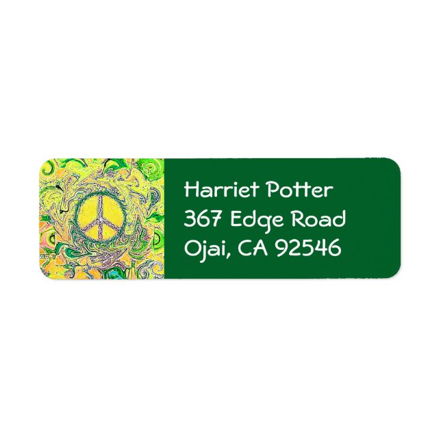 Psychedelic Groovy Trippy Fine Peace Sign (Front)
