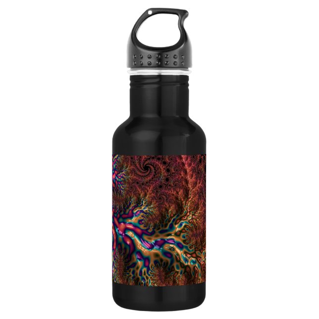 Psychedelic Groovy Trippy Funky Colourful Fractal 532 Ml Water Bottle (Front)