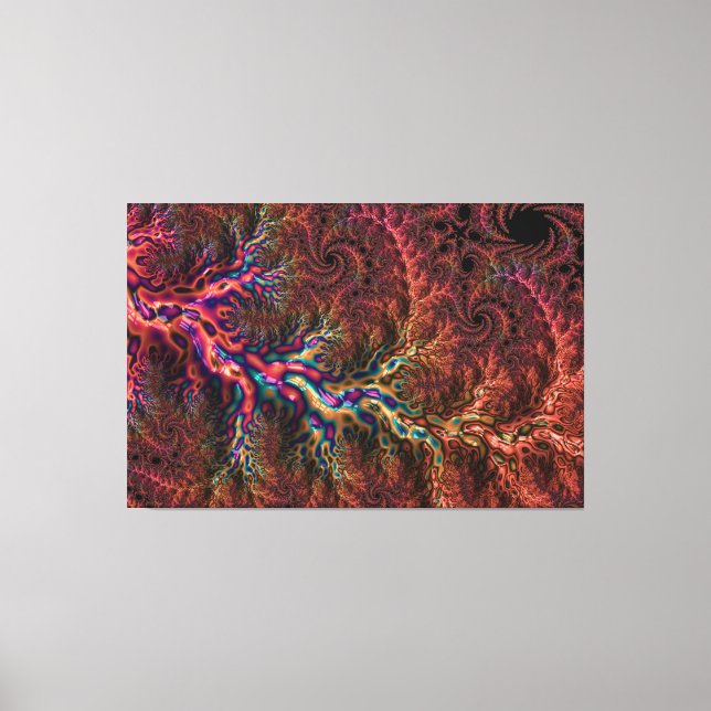 Psychedelic Groovy Trippy Funky Colourful Fractal Canvas Print (Front)