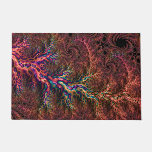 Psychedelic Groovy Trippy Funky Colourful Fractal Doormat
