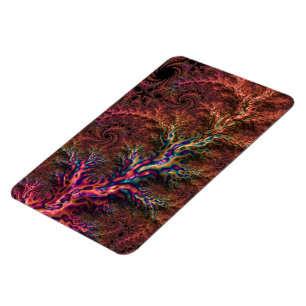 Psychedelic Groovy Trippy Funky Colourful Fractal Magnet