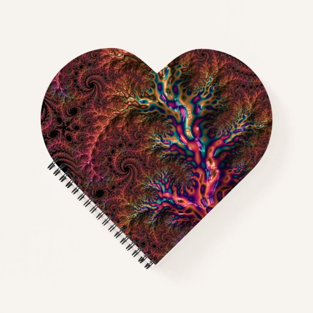Psychedelic Groovy Trippy Funky Colourful Fractal Notebook (Front)