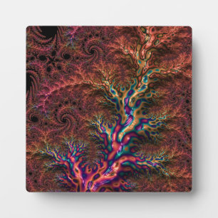 Psychedelic Groovy Trippy Funky Colourful Fractal Plaque