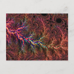 Psychedelic Groovy Trippy Funky Colourful Fractal Postcard