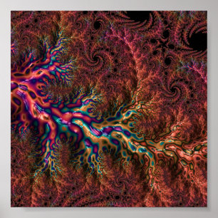 Psychedelic Groovy Trippy Funky Colourful Fractal Poster