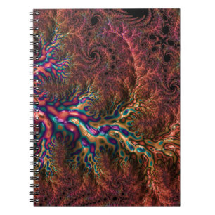 Psychedelic Groovy Trippy Funky Colourful Fractal Spiral Notebook