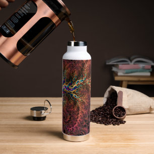 Psychedelic Groovy Trippy Funky Colourful Fractal Water Bottle