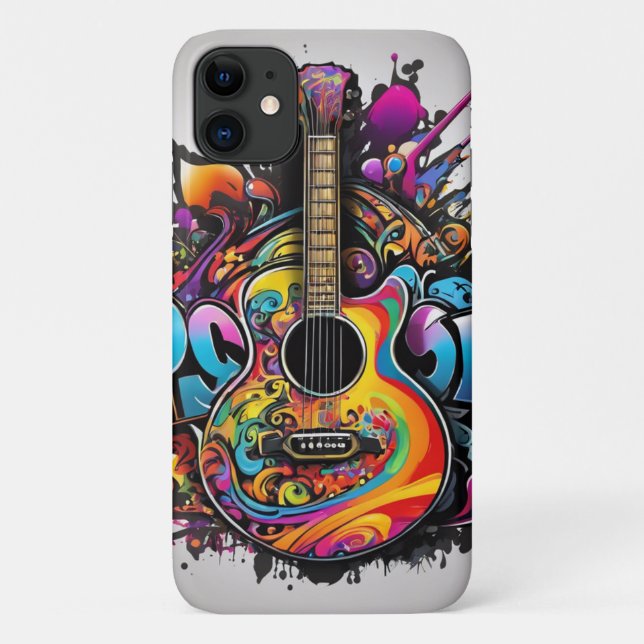 Psychedelic Guitar Case-Mate iPhone Case (Back)