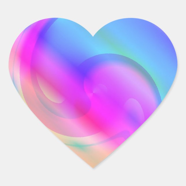 Psychedelic Heart Sticker (Front)