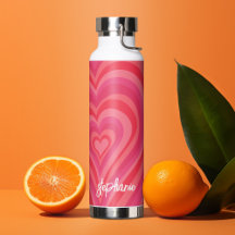 Psychedelic Hearts Calligraphy Script Name Pinks